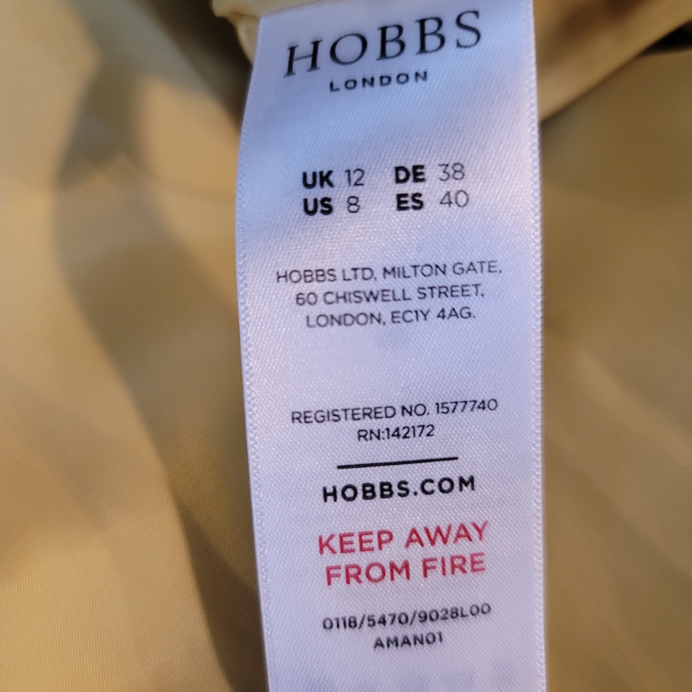Hobbs London Noa Polka Dot Dress Color Chamoile Size 8 With Pockets - Picture 6 of 8